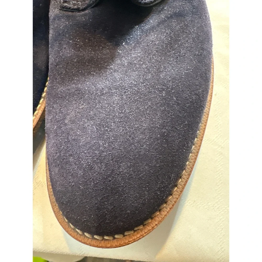 Zara Man Dark Blue Suede‎ Chukka Boots Size 42 US 9 Heritage Preppy Gentleman
